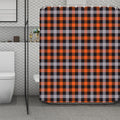 Halloween Buffalo Plaid Print Polyester Shower Curtain