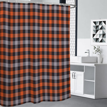 Halloween Buffalo Plaid Print Premium Shower Curtain