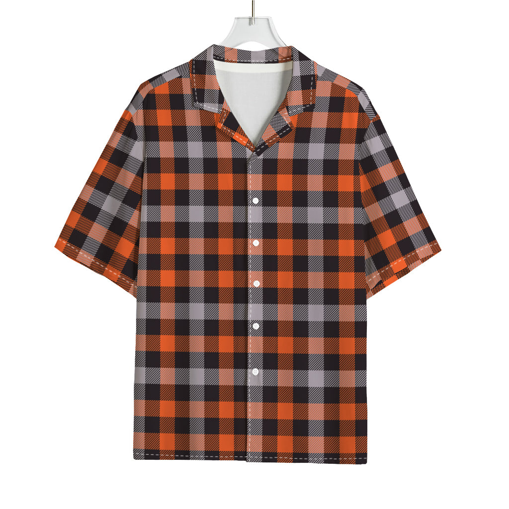 Halloween Buffalo Plaid Print Rayon Hawaiian Shirt