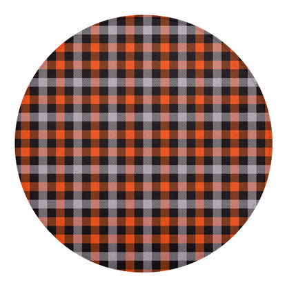 Halloween Buffalo Plaid Print Round Blanket