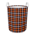 Halloween Buffalo Plaid Print Round Laundry Basket