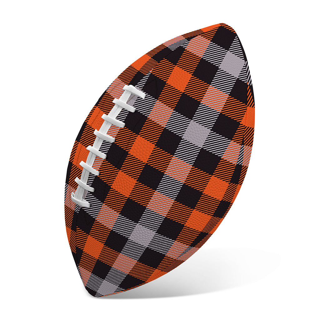 Halloween Buffalo Plaid Print Rugby Ball