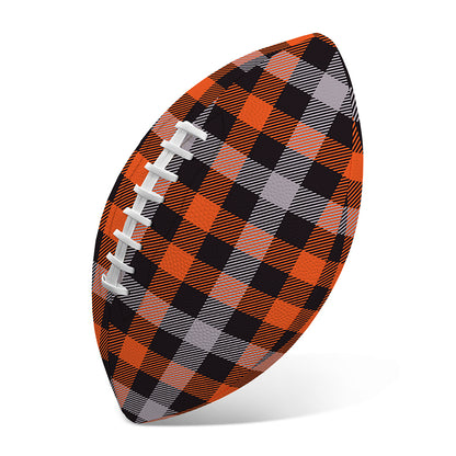 Halloween Buffalo Plaid Print Rugby Ball