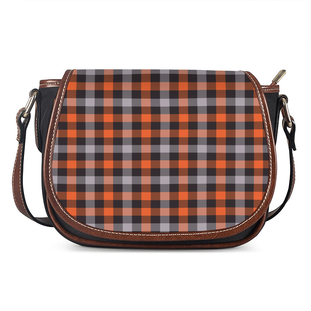 Halloween Buffalo Plaid Print Saddle Bag