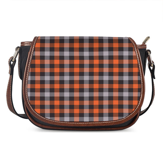 Halloween Buffalo Plaid Print Saddle Bag