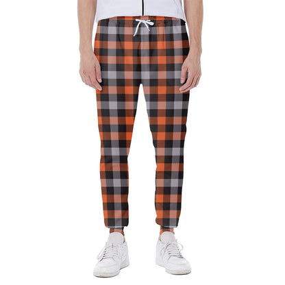 Halloween Buffalo Plaid Print Scuba Joggers