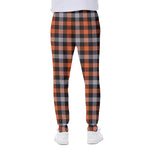 Halloween Buffalo Plaid Print Scuba Joggers