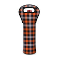 Halloween Buffalo Plaid Print Single Neoprene Wine Tote