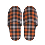 Halloween Buffalo Plaid Print Slippers