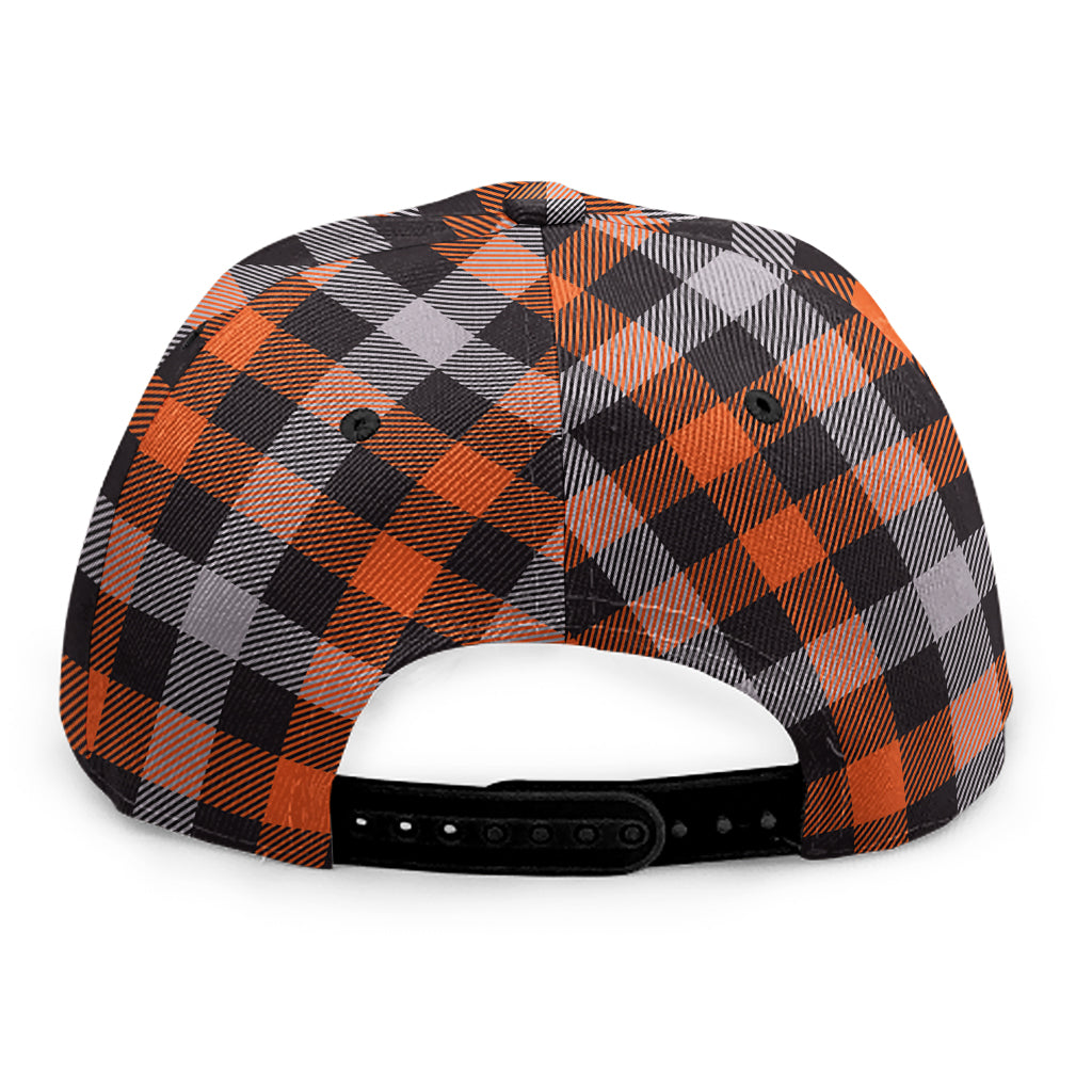 Halloween Buffalo Plaid Print Snapback Cap