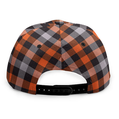 Halloween Buffalo Plaid Print Snapback Cap