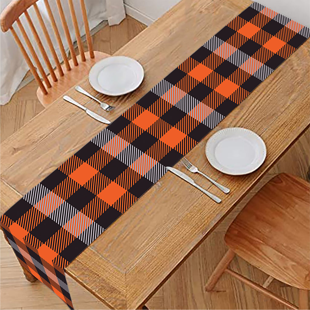 Halloween Buffalo Plaid Print Table Runner