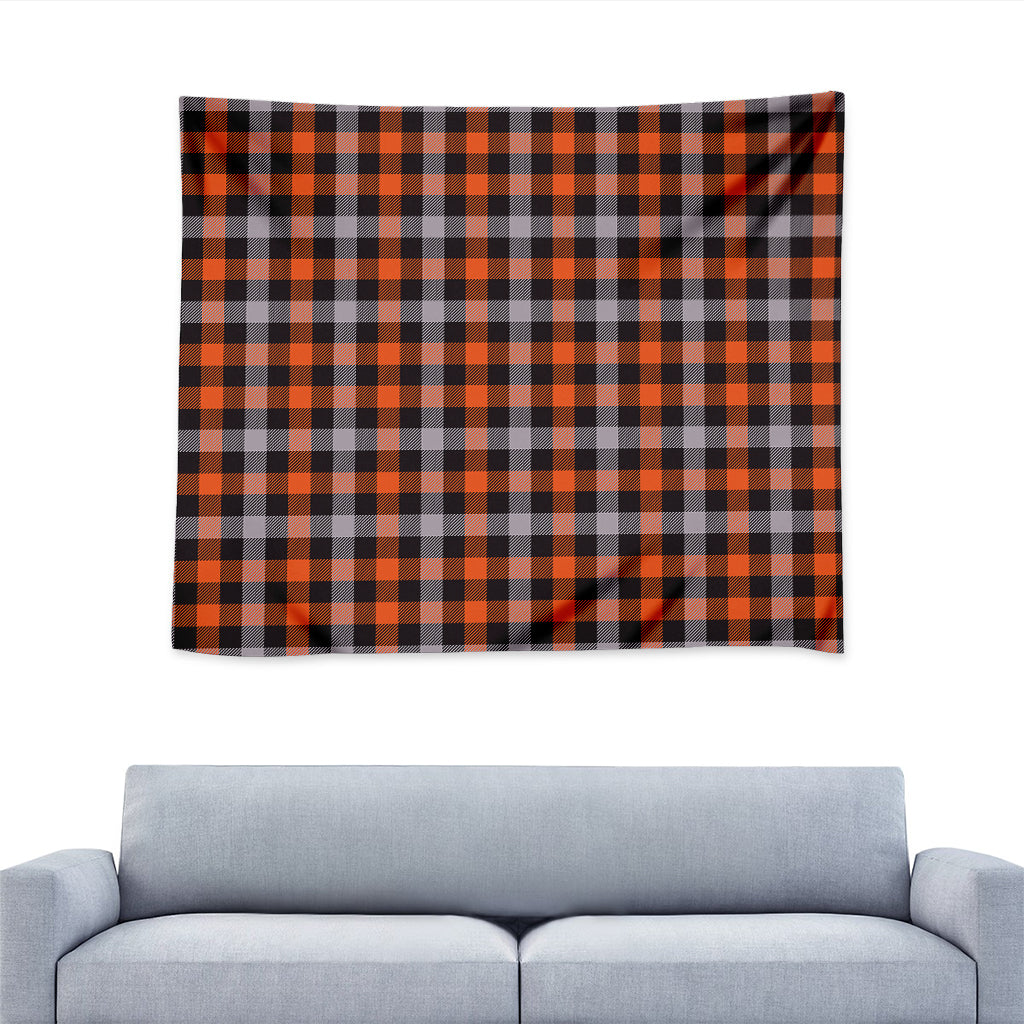 Halloween Buffalo Plaid Print Tapestry