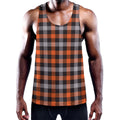 Halloween Buffalo Plaid Print Men's Workout Tank Top