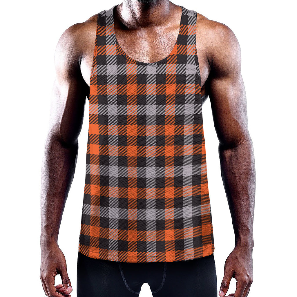 Halloween Buffalo Plaid Print Training Tank Top
