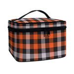 Halloween Buffalo Plaid Print Travel Makeup Bag