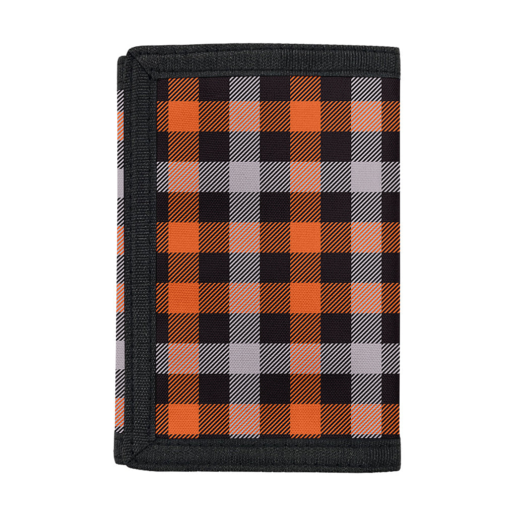 Halloween Buffalo Plaid Print Trifold Wallet