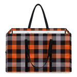 Halloween Buffalo Plaid Print Utility Tote Bag