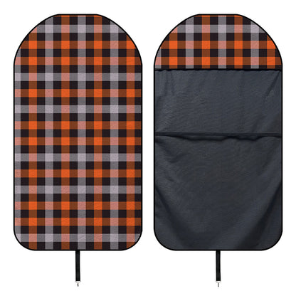 Halloween Buffalo Plaid Print Waterproof Car Seat Cover
