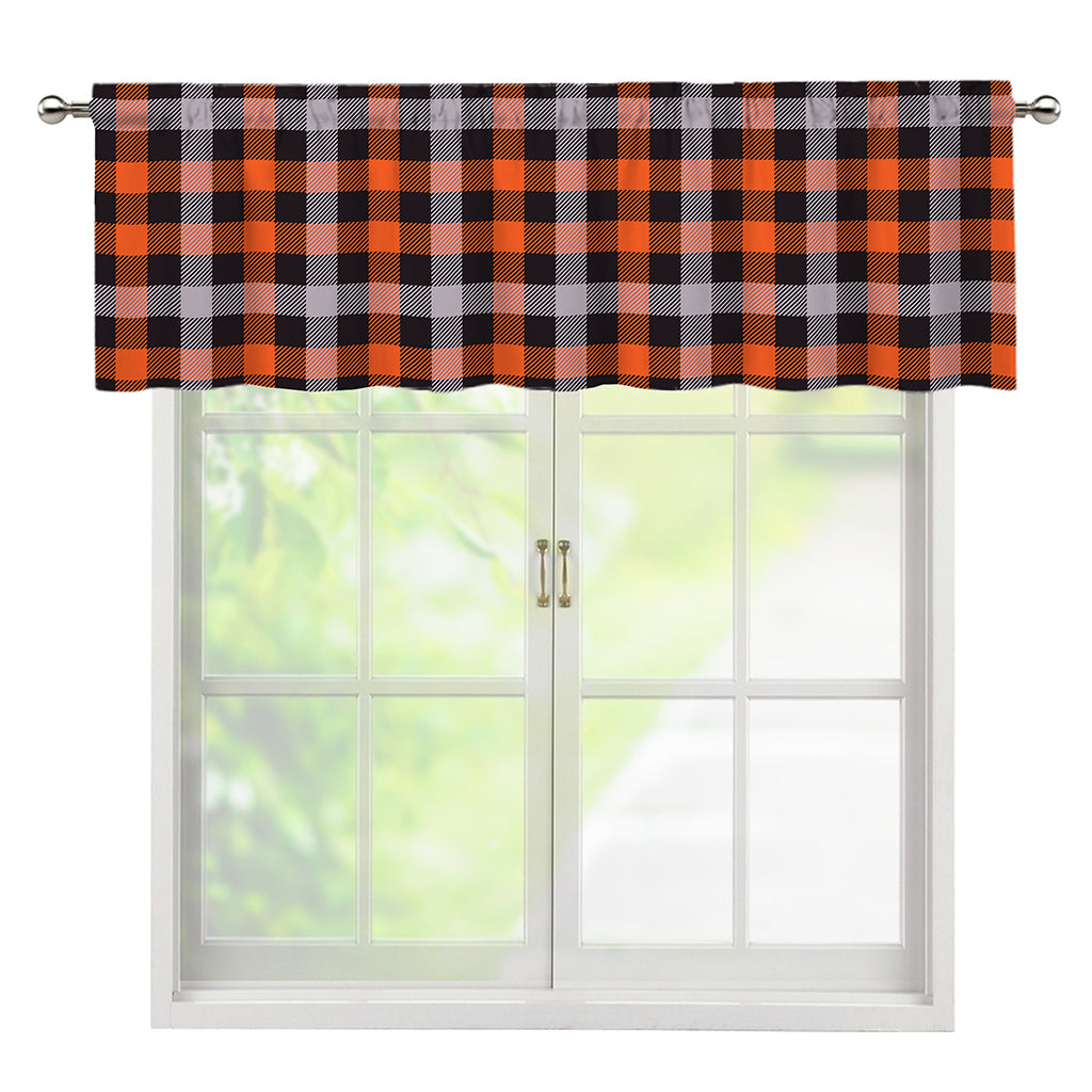 Halloween Buffalo Plaid Print Window Valance