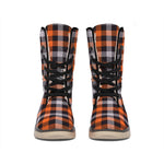 Halloween Buffalo Plaid Print Winter Boots