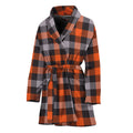 Halloween Buffalo Plaid Print Women's Bathrobe