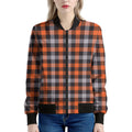 Halloween Buffalo Plaid Print Women's Bomber Jacket
