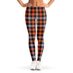 Halloween Buffalo Plaid Print Women's Leggings