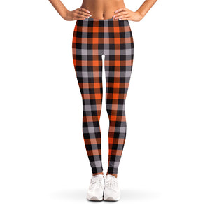 Halloween Buffalo Plaid Print Women's Leggings