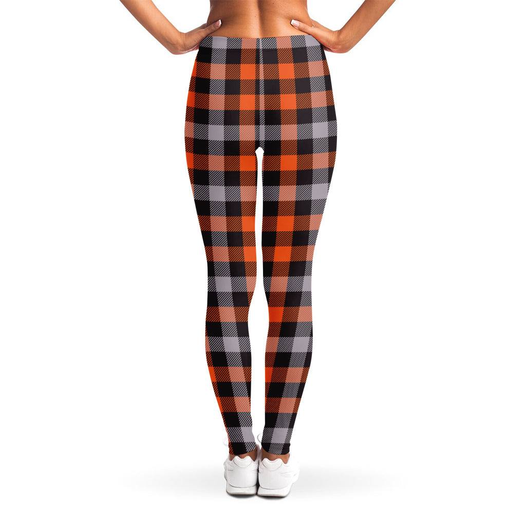 Halloween Buffalo Plaid Print Women's Leggings