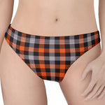 Halloween Buffalo Plaid Print Women's Thong