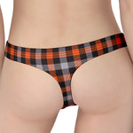 Halloween Buffalo Plaid Print Women's Thong