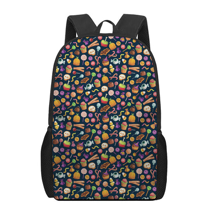 Halloween Candy Pattern Print 17 Inch Backpack