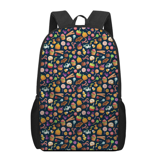 Halloween Candy Pattern Print 17 Inch Backpack