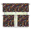 Halloween Candy Pattern Print 3 Piece Kitchen Curtains