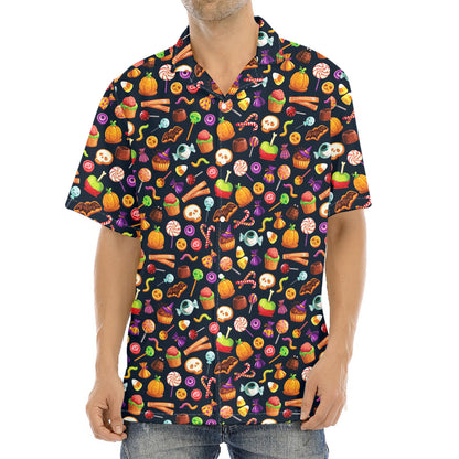 Halloween Candy Pattern Print Aloha Shirt