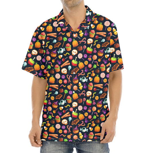 Halloween Candy Pattern Print Aloha Shirt