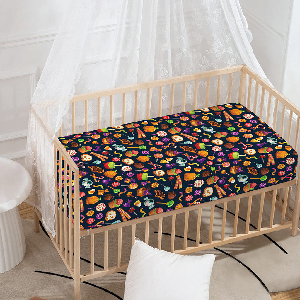 Halloween Candy Pattern Print Baby Crib Sheet