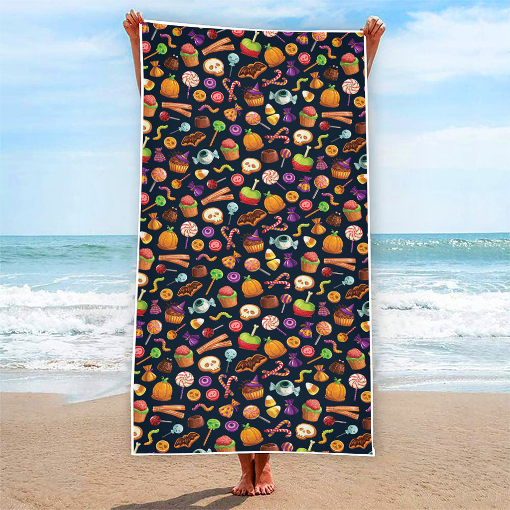 Halloween Candy Pattern Print Beach Towel