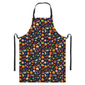 Halloween Candy Pattern Print Bib Apron With Pocket