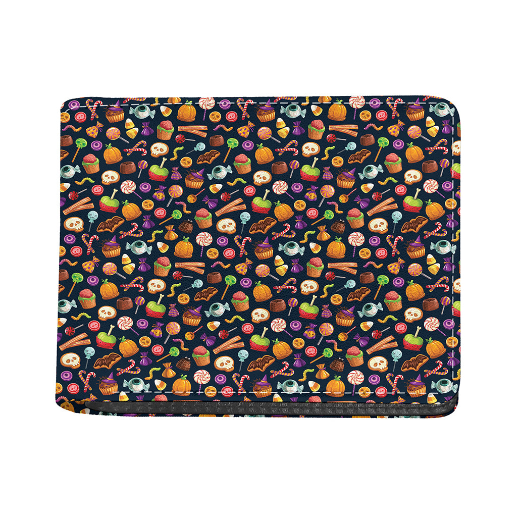 Halloween Candy Pattern Print Bifold Wallet