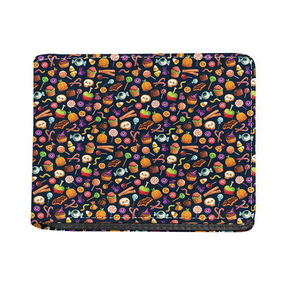Halloween Candy Pattern Print Bifold Wallet
