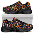 Halloween Candy Pattern Print Black Chunky Shoes