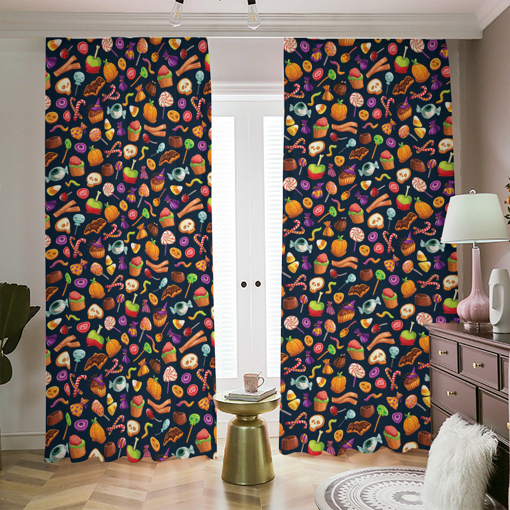 Halloween Candy Pattern Print Blackout Pencil Pleat Curtains