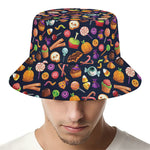 Halloween Candy Pattern Print Bucket Hat