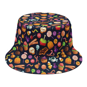 Halloween Candy Pattern Print Bucket Hat