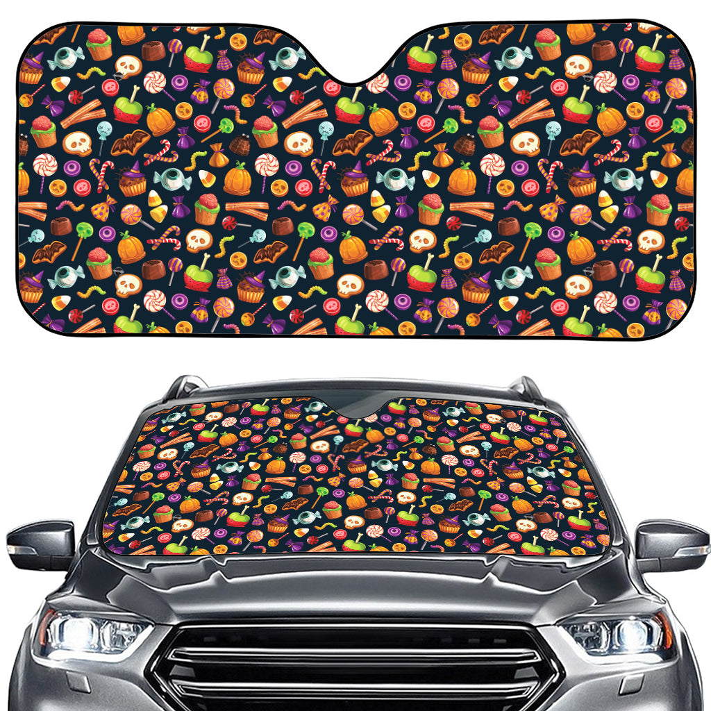 Halloween Candy Pattern Print Car Windshield Sun Shade