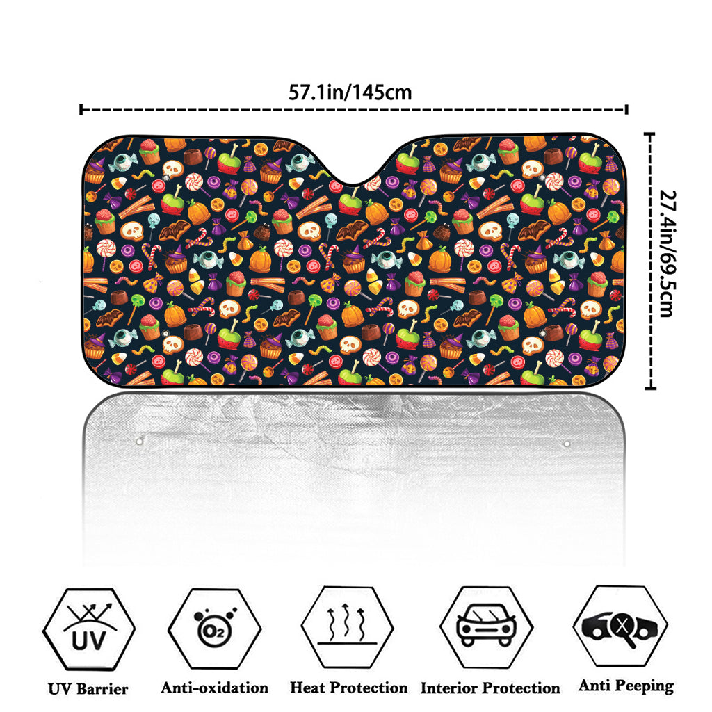 Halloween Candy Pattern Print Car Windshield Sun Shade