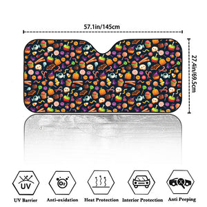 Halloween Candy Pattern Print Car Windshield Sun Shade