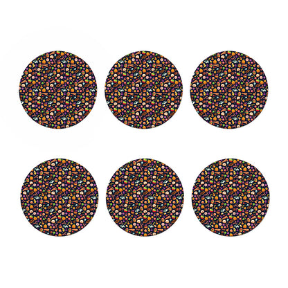 Halloween Candy Pattern Print Coaster Set